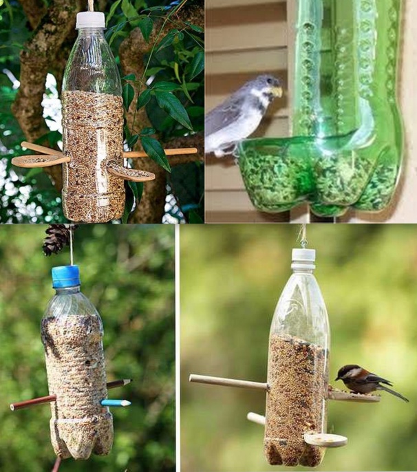 Mangeoire à oiseaux en plastique avec perchoir, grande capacité