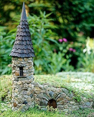 Maison de jardin miniature en pierre féerique maison de jardin miniature  peinte à la main, fée et pierres de jardin miniatures -  France