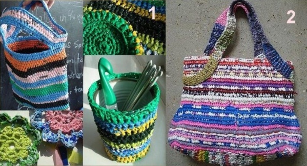 Recycler et crocheter des sacs plastique !